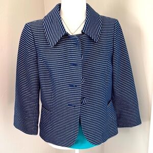 Striped Ann Taylor Navy and White  Jacket